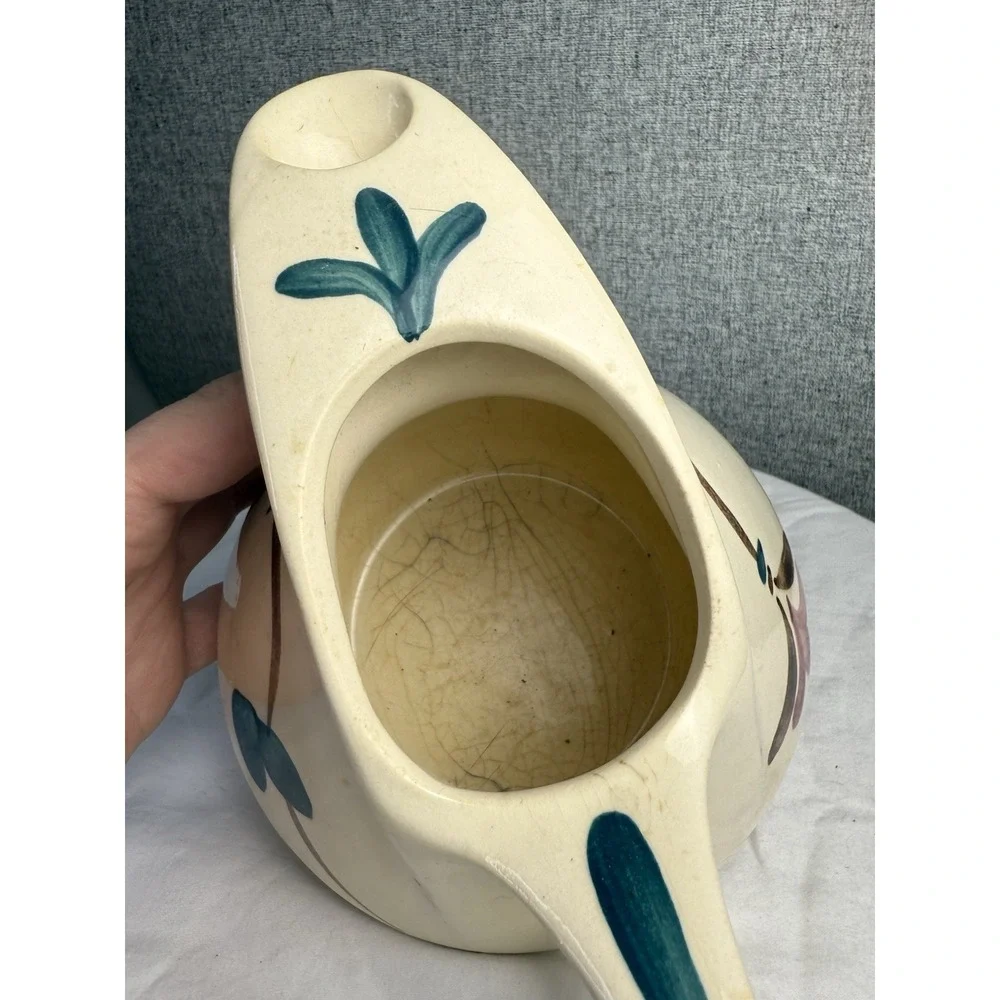 Vintage Purinton Pottery‎ Dutch Ceramic Jug Pitcher Red Ivy Blossom Floral USA